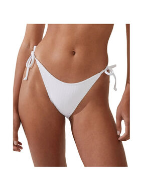 Cotton On Size Small White Textured Tie Side Bikini Bottom NWT